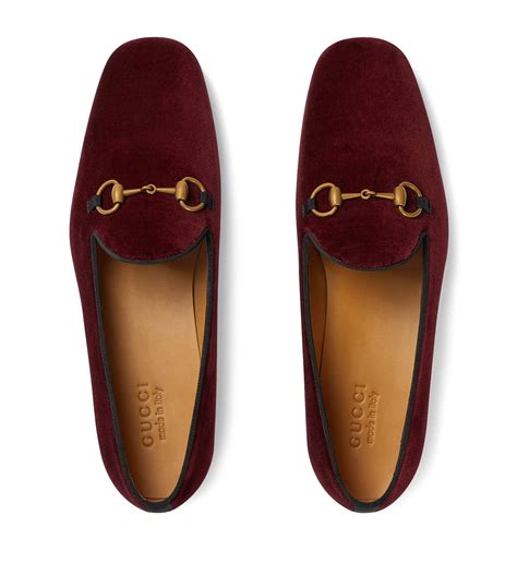 red gucci loafers sweade|Gucci velvet loafers women's.